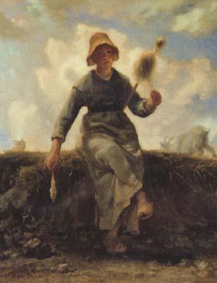 jean-francois millet The Spinner,Goat-Girl from the Auvergne (san20) China oil painting art